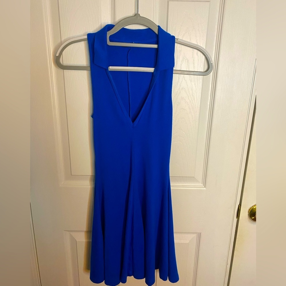 Zara Bright Blue Sleeveless Dress